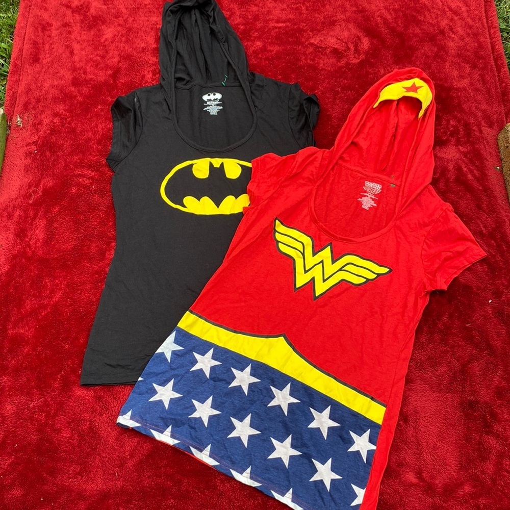 DC Comics Batman Wonder Woman Hooded Graphic Top Set SIZE XL
